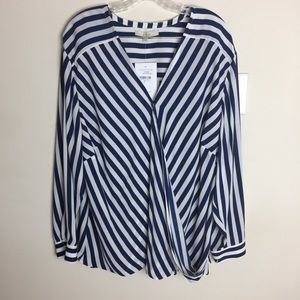 NWT Women’s Blue and White Striped Blouse Size 22W